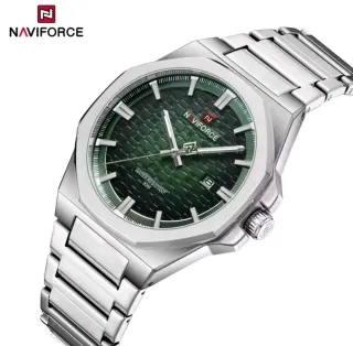 Reloj Naviforce Hombre Verde y Plateado