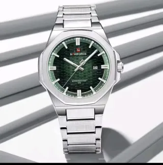 Reloj Naviforce Hombre Verde y Plateado