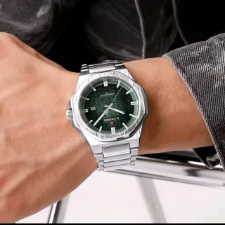 Reloj Naviforce Hombre Verde y Plateado