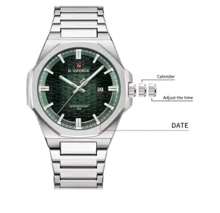 Reloj Naviforce Hombre Verde y Plateado