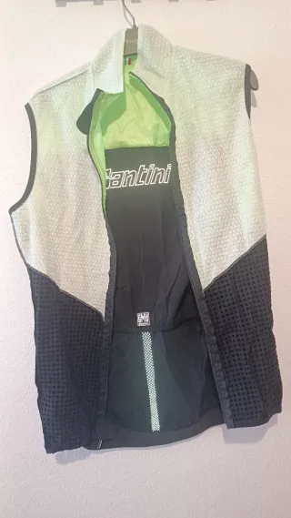 Chaleco SANTINI hombre Redux, negro y verde flúo,L