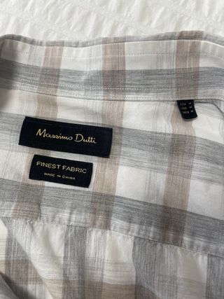 Camisa Massimo Dutti cuadros beige y gris
