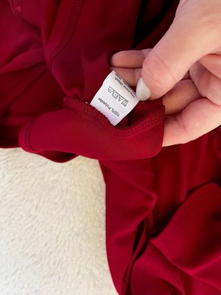 Blusa Shein bordeaux maniche a pois