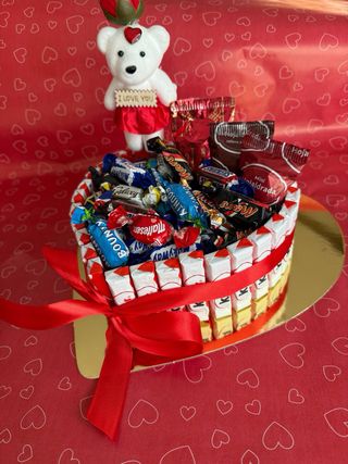 Regalo San Valentín, con Oso Peluche, Chocolates