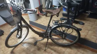 Bicicleta urbana con cesta y portabultos