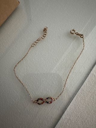 Pulsera Infinito Oro Rosa y Circonitas