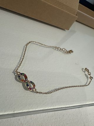 Pulsera Infinito Oro Rosa y Circonitas
