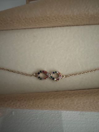 Pulsera Infinito Oro Rosa y Circonitas
