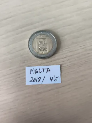 Lote 5 Monedas 2 Euros Malta Conmemorativas