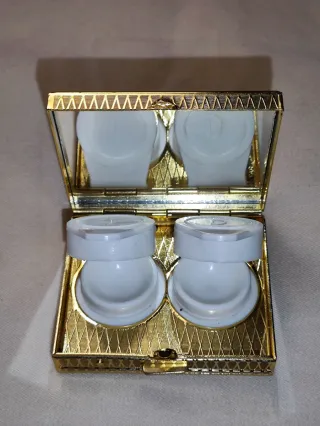 CAJITA PARA LENTILLAS VINTAGE ADORNOS DAMASQUINADO