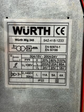 Soldadora Würth Mig 245