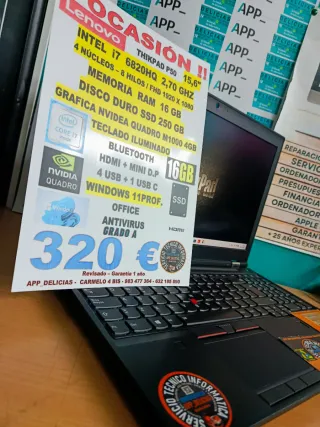 Lenovo ThinkPad P50 i7 16GB SSD 250GB