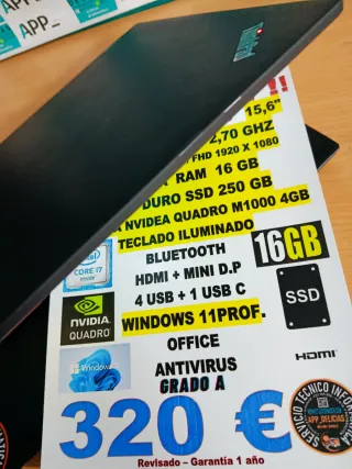 Lenovo ThinkPad P50 i7 16GB SSD 250GB