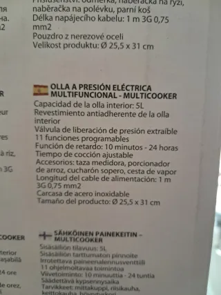 Olla Multicooker Esperanza 5L 11 Programas