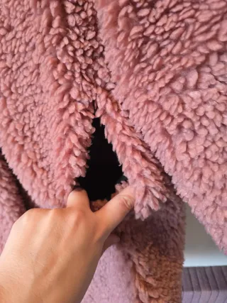 Abrigo peluche rosa Zara