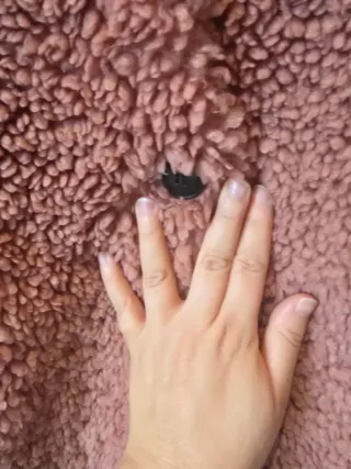 Abrigo peluche rosa Zara