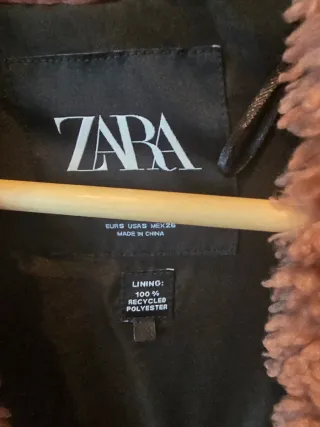 Abrigo peluche rosa Zara