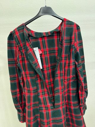 Vestito donna scozzese rosso e verde