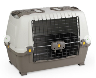 Transportín para perros beige y marrón