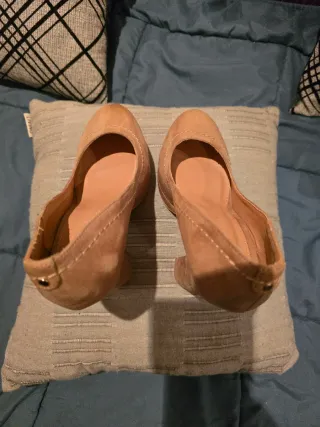 Zapatos Lefties ante beige tacón plataforma