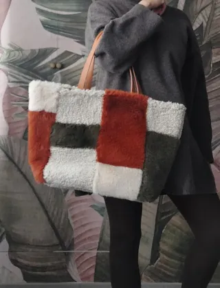 Bolso reversible patchwork multicolor