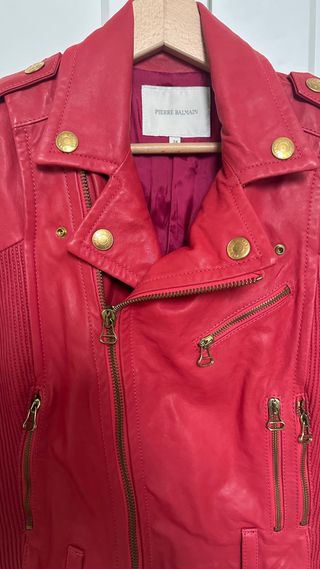 Chaqueta Biker Pierre Balmain Roja