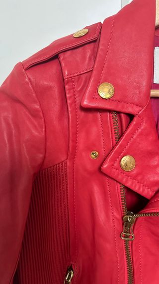 Chaqueta Biker Pierre Balmain Roja