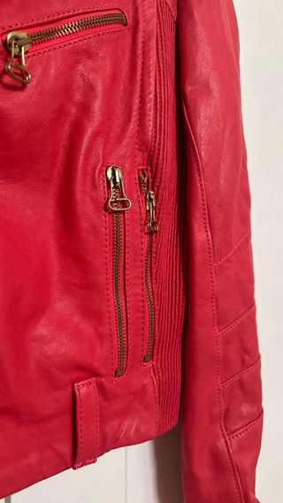 Chaqueta Biker Pierre Balmain Roja