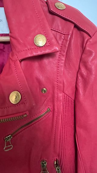 Chaqueta Biker Pierre Balmain Roja