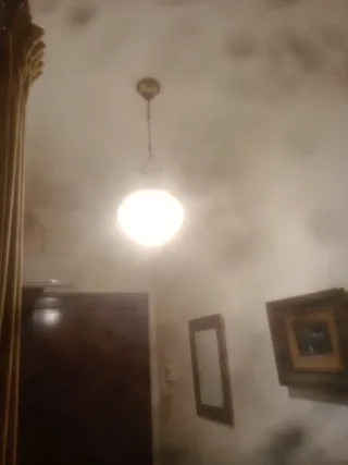 Lámpara colgante de cristal y metal