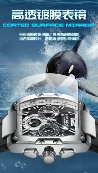 Reloj Mark Fairwhale Hombre Cronógrafo Negro/Plata