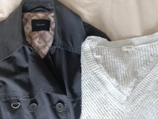 Lote 2 Prendas Talla M: Chaqueta Negra y Jersey Gr