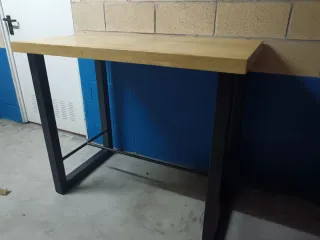 Mesa alta comedor madera y metal