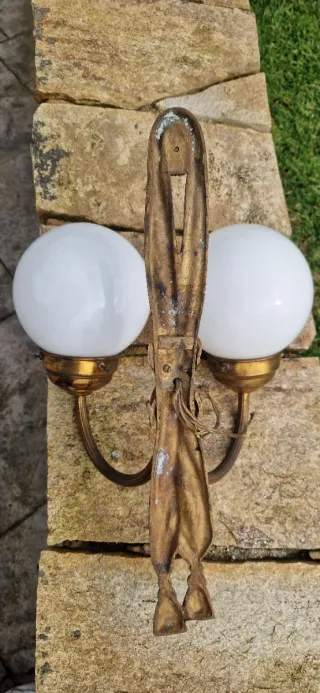 2 Apliques Vintage Dorados Cristal