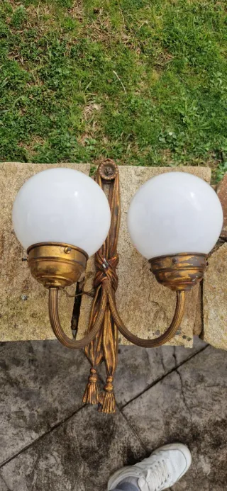 2 Apliques Vintage Dorados Cristal