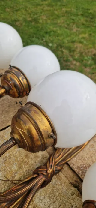 2 Apliques Vintage Dorados Cristal