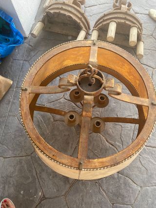 Lote 1 Lámpara y 2 Apliques Rústicos