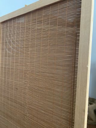 Biombo de madera y bambú estilo boho