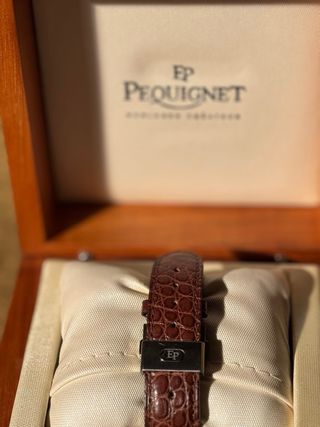 Reloj Pequignet Cuadrado Piel Marrón