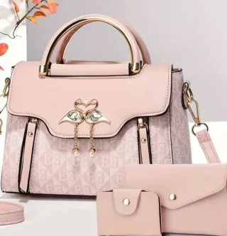 Bolso de mano mujer beige y rojo