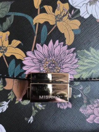 Bolso Misako Negro Estampado Flores