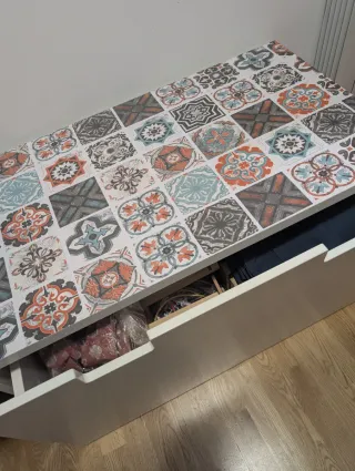 Baúl de madera Ikea multicolor