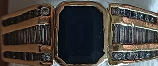 Anillo Oro Zafiro Negro y Diamantes