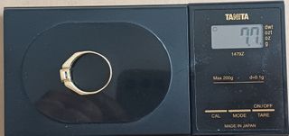 Anillo Oro Zafiro Negro y Diamantes