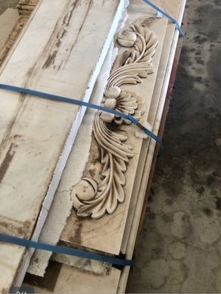 Chimenea Mármol Blanco Tallada Italiana