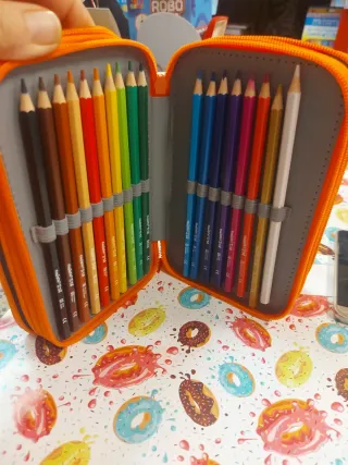 Astuccio portaoggetti blu con zip