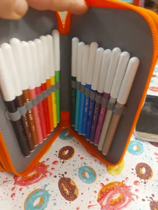 Astuccio portaoggetti blu con zip