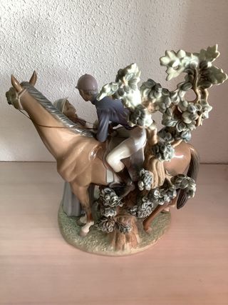 Lladró Jockey y Damita Porcelana