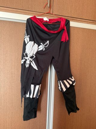 Disfraz Pirata Blanco y Negro Talla 130-140cm