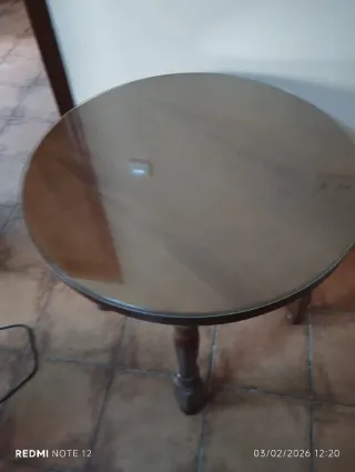 Mesa de camilla redonda madera